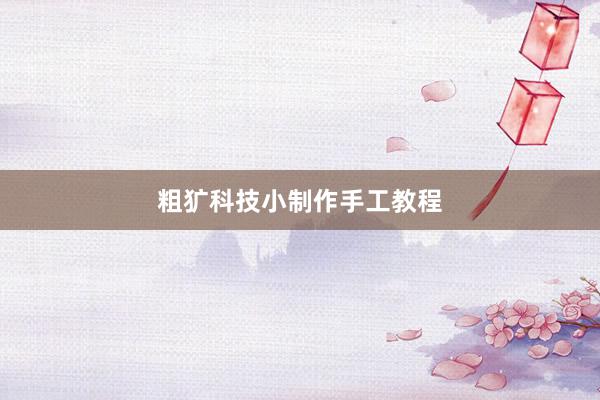 粗犷科技小制作手工教程